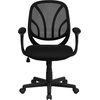image:imageFlash Furniture YGO Office Chair MidBack Black Mesh Swivel Task Office ChairWith Arms