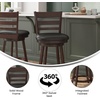 image:imageFlash Furniture Zerrick Commercial Classic Ladderback Barstool  Espresso Wood Frame  Black LeatherSoft Seat  Counter Height  360 Swivel Seat  FootrestBlack VinylEspresso Frame