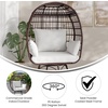 image:imageFlash Furniture Zola Commercial IndoorOutdoor Swivel Lounge Chair Oversized Wicker Egg Chair 360 Degree Swivel High Back 4 Cushions CreamBrownCream CushionsBrown Frame