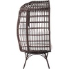 image:imageFlash Furniture Zola Commercial IndoorOutdoor Swivel Lounge Chair Oversized Wicker Egg Chair 360 Degree Swivel High Back 4 Cushions CreamBrownCream CushionsBrown Frame