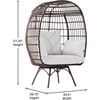 image:imageFlash Furniture Zola Commercial IndoorOutdoor Swivel Lounge Chair Oversized Wicker Egg Chair 360 Degree Swivel High Back 4 Cushions CreamBrownCream CushionsBrown Frame