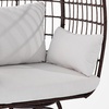 image:imageFlash Furniture Zola Commercial IndoorOutdoor Swivel Lounge Chair Oversized Wicker Egg Chair 360 Degree Swivel High Back 4 Cushions CreamBrownCream CushionsBrown Frame