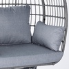 image:imageFlash Furniture Zola Commercial IndoorOutdoor Swivel Lounge Chair Oversized Wicker Egg Chair 360 Degree Swivel High Back 4 Cushions CreamBrownGray CushionsGray Frame