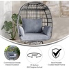 image:imageFlash Furniture Zola Commercial IndoorOutdoor Swivel Lounge Chair Oversized Wicker Egg Chair 360 Degree Swivel High Back 4 Cushions CreamBrownGray CushionsGray Frame