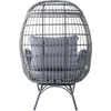 image:imageFlash Furniture Zola Commercial IndoorOutdoor Swivel Lounge Chair Oversized Wicker Egg Chair 360 Degree Swivel High Back 4 Cushions CreamBrownGray CushionsGray Frame