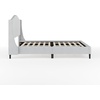 image:imageMartha Stewart Amelia Platform Bed with Curved Headboard and Cushioned Side Rails Boucle Upholstery Wood Slat Foundation No Box Spring Needed King OffWhite BoucleGray FabricBlack Legs