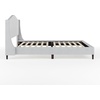 image:imageMartha Stewart Amelia Platform Bed with Curved Headboard and Cushioned Side Rails Boucle Upholstery Wood Slat Foundation No Box Spring Needed King OffWhite BoucleGray FabricBlack Legs