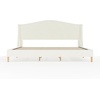 image:imageMartha Stewart Amelia Platform Bed with Curved Headboard and Cushioned Side Rails Boucle Upholstery Wood Slat Foundation No Box Spring Needed King OffWhite BoucleOffwhite BoucleLight Beech Legs
