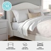 image:imageMartha Stewart Amelia Platform Bed with Curved Headboard and Cushioned Side Rails Boucle Upholstery Wood Slat Foundation No Box Spring Needed King OffWhite BoucleOffwhite BoucleLight Beech Legs