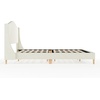 image:imageMartha Stewart Amelia Platform Bed with Curved Headboard and Cushioned Side Rails Boucle Upholstery Wood Slat Foundation No Box Spring Needed King OffWhite BoucleOffwhite BoucleLight Beech Legs