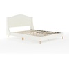 image:imageMartha Stewart Amelia Platform Bed with Curved Headboard and Cushioned Side Rails Boucle Upholstery Wood Slat Foundation No Box Spring Needed King OffWhite BoucleOffwhite BoucleLight Beech Legs