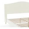 image:imageMartha Stewart Amelia Platform Bed with Curved Headboard and Cushioned Side Rails Boucle Upholstery Wood Slat Foundation No Box Spring Needed King OffWhite BoucleOffwhite BoucleLight Beech Legs