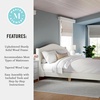 image:imageMartha Stewart Amelia Platform Bed with Curved Headboard and Cushioned Side Rails Boucle Upholstery Wood Slat Foundation No Box Spring Needed King OffWhite BoucleOffwhite BoucleLight Beech Legs