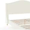 image:imageMartha Stewart Amelia Platform Bed with Curved Headboard and Cushioned Side Rails Boucle Upholstery Wood Slat Foundation No Box Spring Needed King OffWhite BoucleOffwhite BoucleLight Beech Legs
