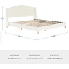 image:imageMartha Stewart Amelia Platform Bed with Curved Headboard and Cushioned Side Rails Boucle Upholstery Wood Slat Foundation No Box Spring Needed King OffWhite BoucleOffwhite BoucleLight Beech Legs