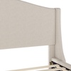 image:imageMartha Stewart Amelia Platform Bed with Curved Headboard and Cushioned Side Rails Boucle Upholstery Wood Slat Foundation No Box Spring Needed King OffWhite BoucleBeige FabricWalnut Legs