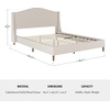 image:imageMartha Stewart Amelia Platform Bed with Curved Headboard and Cushioned Side Rails Boucle Upholstery Wood Slat Foundation No Box Spring Needed King OffWhite BoucleBeige FabricWalnut Legs