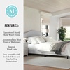 image:imageMartha Stewart Amelia Platform Bed with Curved Headboard and Cushioned Side Rails Boucle Upholstery Wood Slat Foundation No Box Spring Needed King OffWhite BoucleGray FabricBlack Legs