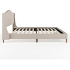 image:imageMartha Stewart Amelia Platform Bed with Curved Headboard and Cushioned Side Rails Boucle Upholstery Wood Slat Foundation No Box Spring Needed King OffWhite BoucleBeige FabricWalnut Legs