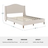 image:imageMartha Stewart Amelia Platform Bed with Curved Headboard and Cushioned Side Rails Boucle Upholstery Wood Slat Foundation No Box Spring Needed King OffWhite BoucleBeige FabricWalnut Legs