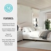 image:imageMartha Stewart Amelia Platform Bed with Curved Headboard and Cushioned Side Rails Boucle Upholstery Wood Slat Foundation No Box Spring Needed King OffWhite BoucleBeige FabricWalnut Legs