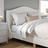 image:imageMartha Stewart Amelia Platform Bed with Curved Headboard and Cushioned Side Rails Boucle Upholstery Wood Slat Foundation No Box Spring Needed King OffWhite BoucleOffwhite BoucleLight Beech Legs