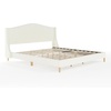 image:imageMartha Stewart Amelia Platform Bed with Curved Headboard and Cushioned Side Rails Boucle Upholstery Wood Slat Foundation No Box Spring Needed King OffWhite BoucleOffwhite BoucleLight Beech Legs
