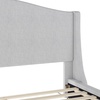image:imageMartha Stewart Amelia Platform Bed with Curved Headboard and Cushioned Side Rails Boucle Upholstery Wood Slat Foundation No Box Spring Needed King OffWhite BoucleGray FabricBlack Legs