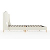 image:imageMartha Stewart Amelia Platform Bed with Curved Headboard and Cushioned Side Rails Boucle Upholstery Wood Slat Foundation No Box Spring Needed King OffWhite BoucleOffwhite BoucleLight Beech Legs