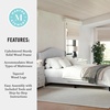 image:imageMartha Stewart Amelia Platform Bed with Curved Headboard and Cushioned Side Rails Boucle Upholstery Wood Slat Foundation No Box Spring Needed King OffWhite BoucleGray FabricBlack Legs