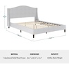 image:imageMartha Stewart Amelia Platform Bed with Curved Headboard and Cushioned Side Rails Boucle Upholstery Wood Slat Foundation No Box Spring Needed King OffWhite BoucleGray FabricBlack Legs
