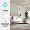 image:imageMartha Stewart Amelia Platform Bed with Curved Headboard and Cushioned Side Rails Boucle Upholstery Wood Slat Foundation No Box Spring Needed King OffWhite BoucleBeige FabricWalnut Legs