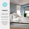 image:imageMartha Stewart Amelia Platform Bed with Curved Headboard and Cushioned Side Rails Boucle Upholstery Wood Slat Foundation No Box Spring Needed King OffWhite BoucleOffwhite BoucleLight Beech Legs