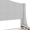image:imageMartha Stewart Amelia Platform Bed with Curved Headboard and Cushioned Side Rails Boucle Upholstery Wood Slat Foundation No Box Spring Needed King OffWhite BoucleGray FabricBlack Legs