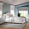 image:imageMartha Stewart Amelia Platform Bed with Curved Headboard and Cushioned Side Rails Boucle Upholstery Wood Slat Foundation No Box Spring Needed King OffWhite BoucleOffwhite BoucleLight Beech Legs