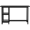 image:imageMartha Stewart Beckett Modern Trestle Desk with Open Side Shelving in White Wood Grain FinishBlack Wood Grain
