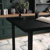 image:imageMartha Stewart Beckett Modern Trestle Desk with Open Side Shelving in White Wood Grain FinishBlack Wood Grain