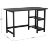image:imageMartha Stewart Beckett Modern Trestle Desk with Open Side Shelving in White Wood Grain FinishBlack Wood Grain