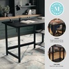 image:imageMartha Stewart Beckett Modern Trestle Desk with Open Side Shelving in White Wood Grain FinishBlack Wood Grain