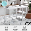 image:imageMartha Stewart Beckett Modern Trestle Desk with Open Side Shelving in White Wood Grain FinishWhite Wood Grain