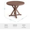 image:imageMartha Stewart Bedford 36 Round IndoorOutdoor Aluminum Patio Dining Table with Trestle Base Accommodates up to 4 Adults Brushed Brown Woodgrain FinishBrown