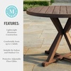 image:imageMartha Stewart Bedford 36 Round IndoorOutdoor Aluminum Patio Dining Table with Trestle Base Accommodates up to 4 Adults Brushed Brown Woodgrain FinishBrown
