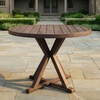image:imageMartha Stewart Bedford 36 Round IndoorOutdoor Aluminum Patio Dining Table with Trestle Base Accommodates up to 4 Adults Brushed Brown Woodgrain FinishBrown