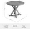 image:imageMartha Stewart Bedford 36 Round IndoorOutdoor Aluminum Patio Dining Table with Trestle Base Accommodates up to 4 Adults Brushed Brown Woodgrain FinishGrey