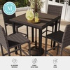 image:imageMartha Stewart Bedford 37 Square IndoorOutdoor Patio Bar Height Table with Faux Wood Top and Rattan Wicker Finish in BrownBrown