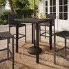 image:imageMartha Stewart Bedford 37 Square IndoorOutdoor Patio Bar Height Table with Faux Wood Top and Rattan Wicker Finish in BrownGrey