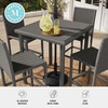 image:imageMartha Stewart Bedford 37 Square IndoorOutdoor Patio Bar Height Table with Faux Wood Top and Rattan Wicker Finish in BrownGrey