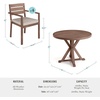 image:imageMartha Stewart Bedford 5 Piece Indoor Outdoor Aluminum Patio Set 36 Round Trestle Base Table 4 Stackable Armchairs Brown Brushed Woodgrain Cream Seat CushionsBrown