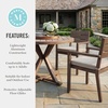 image:imageMartha Stewart Bedford 5 Piece Indoor Outdoor Aluminum Patio Set 36 Round Trestle Base Table 4 Stackable Armchairs Brown Brushed Woodgrain Cream Seat CushionsBrown