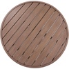 image:imageMartha Stewart Bedford 5 Piece Indoor Outdoor Aluminum Patio Set 36 Round Trestle Base Table 4 Stackable Chairs Brown Brushed Woodgrain Cream Seat CushionsBrown